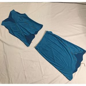 Vintage Sooki Faux Suede 2 Piece Skirt & Top Set